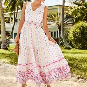 Lilly Pulitzer Charleen Maxi Dress in Tropical Dot Clip | Size 12